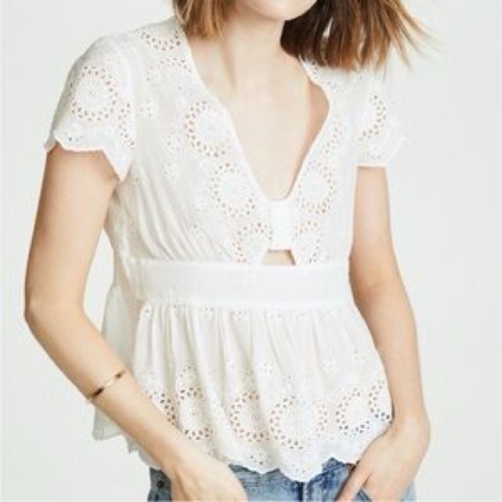 Free People Eyelet Top